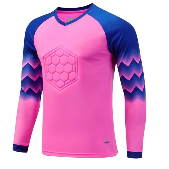 YONGHS Uniforme d'Entraînement d'Équipe de Soccer pour Enfants Hauts Rembourrés Maillot de Gardien de Soccer pour Garçons Chandail de Gardien Rose Vif TP