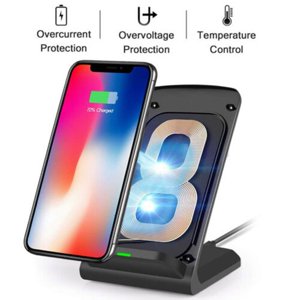 Xingzhi Chargeur sans fil Pratique Exquise Charging Device Stand Pad Intelligent Identification Universal Multipurpose Phones Fournitures Noir