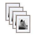 thumbnail image 1 of DesignOvation Gallery Picture Frame Set, Set of 4, 11 x 14 Matted to 8 x 10, Gray, Decorative Farmhouse Set of Robust Solid Wood Picture Frames for Wall Decor, 1 of 9