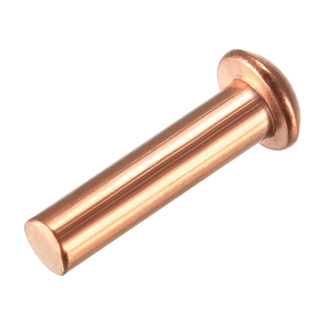 Unique Bargains 50Pcs 1/8inch x 15/32inch Round Head Copper Solid Rivets Fasteners
