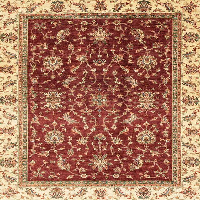 Ahgly Company Tapis d'Intérieur Carrés Abstraits Rouges Abstraits pour Aire, 5 Pieds Carré