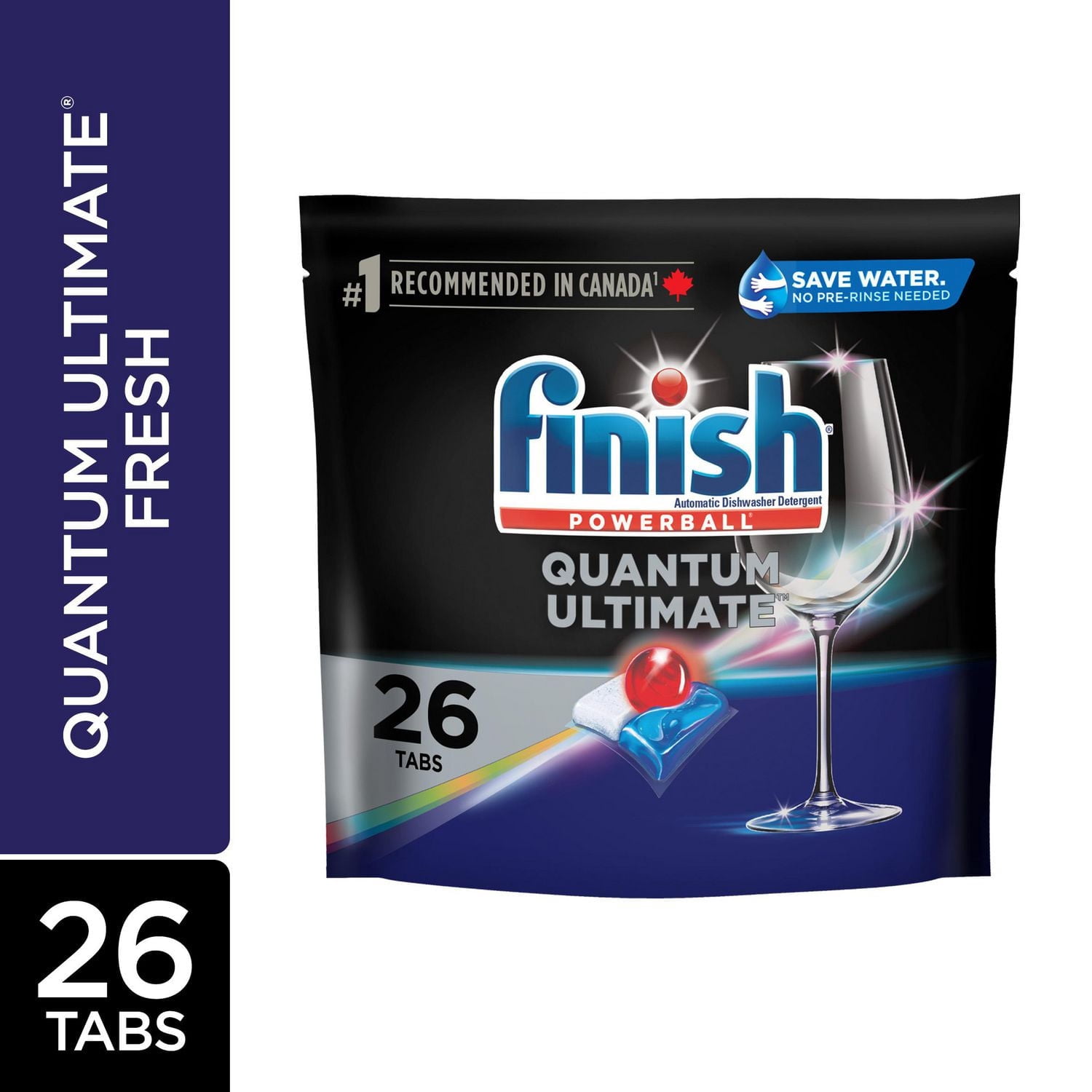 Finish Power Ball Quantum Ultimate Dishwasher Detergent Tabs, Scrubs, Degreases, Shines, Ultimate Clean & Shine 1st time everytime, 26 Tabs
