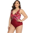 thumbnail image 4 of Beach Party Women's Plus Size Slimming Surplice One Piece Swimsuit, 4 of 7