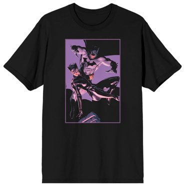 T-shirt Graphique Noir pour Hommes DC Comics Bok Batman & Batgirl Superhéros - TTG
