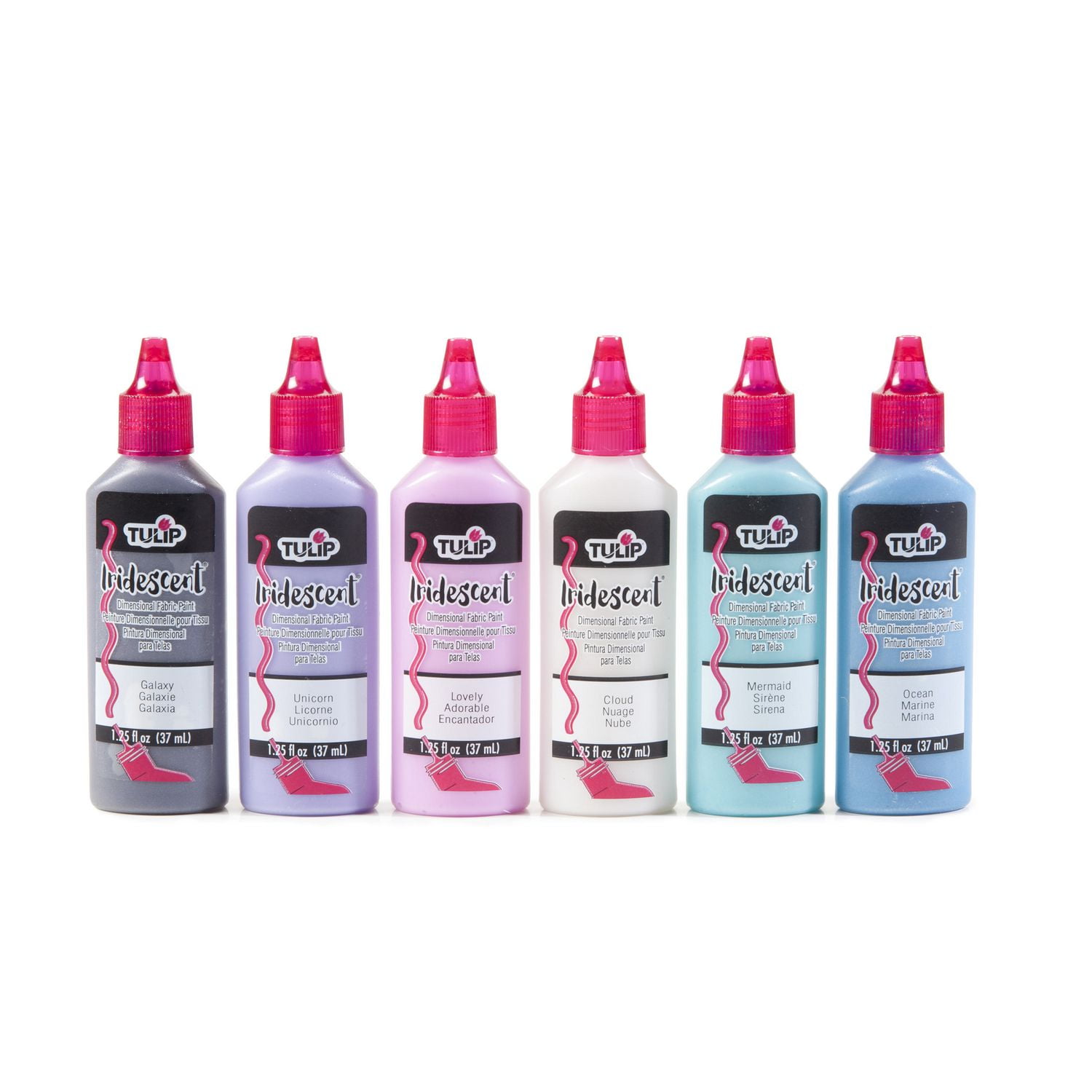Tulip Dimensional Fabric Paint Glow the Dark Pack, Liquid Craft Paint, 6-Pack 1.25 fl oz Bottles for & DIY Art Projects