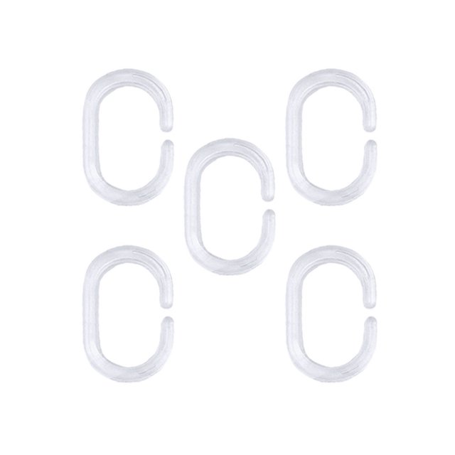 FESTFENDS 24pcs Shower Curtain Rings Plastic for Glide in Changing Room