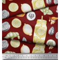 thumbnail image 3 of Soimoi Rayon Fabric Lemon Slice Jar,Cucumber & Ginger Vegetable Decor Fabric Printed Yard 56 Inch Wide, 3 of 3