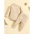 thumbnail image 3 of FOCUSNORM Newborn Baby 2 Pcs Fall Clothes Pants Set Baby Girl Boy Winter Ribbed High Neck Romper Pants Outfits Infant Clothing, 3 of 9