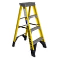 thumbnail image 1 of Werner 7304 Type IAA Fiberglass Step Ladder, 3 Steps, Single-Sided, Yellow, 375lb Load Capacity, 4' Length, 21.5" Base Width, 7.56" Height, 1 of 3