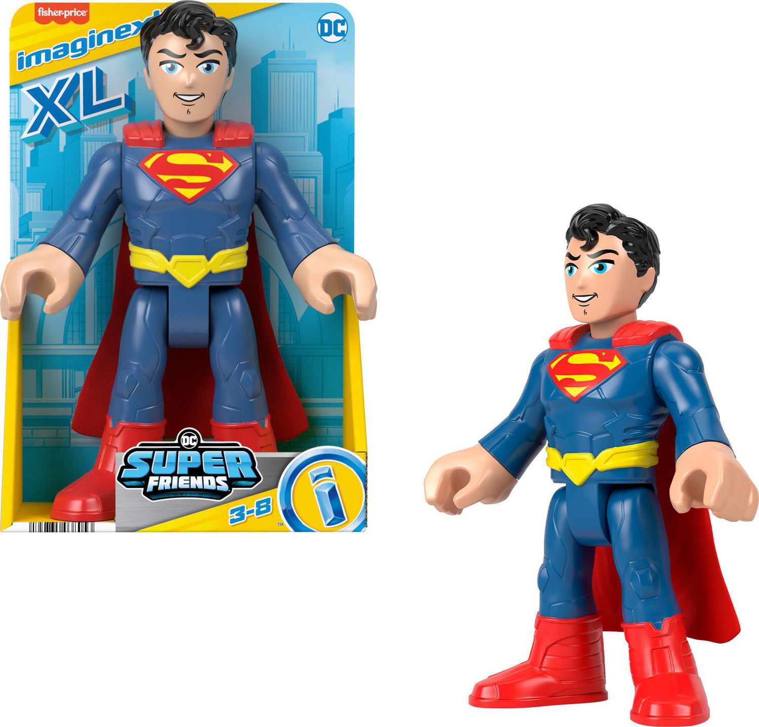 Imaginext DC Super Friends Superman XL Figure, 10-Inch Poseable Preschool Toy