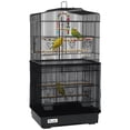 thumbnail image 1 of PawHut 36" Bird Cage with Accessories, Handle, Mesh Cover, Tray, Black, 1 of 10
