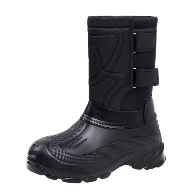 Wdhugt Tall Boots For Men With Fleece Lining Soft Sole Plus Size Comfortable Warm Wear Fall Winter Season Eva Material