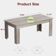 thumbnail image 2 of 71" Long Dining Table for 6-8, Large Farmhouse Rectangular Kitchen Dining Room Table, Wooden, Thick Frame & Sturdy Triangular Legs, Wood Strip Base for Dinner, Kitchen, Office, Rustic Gray, 2 of 8