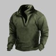 thumbnail image 2 of FAIWAD Men's Fleece Sweatshirt Long Sleeve Drop Shoulder Casual Sweatshirt Half Zip Plus Size Pullover Tops, 2 of 3