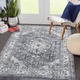 thumbnail image 3 of FairOnly 8' x 10' Area Rugs,Machine Washable Printd Rugs for Living Room Bedroom Kitchen Home Decor, Non Slip TPR Back Floor Carpet,Gray, 3 of 7