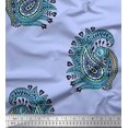 thumbnail image 1 of Soimoi Poly Georgette Fabric Peacock Block Printed Craft Fabric by The Yard 42 Inch Wide, 1 of 3