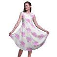 thumbnail image 1 of Bimba Robe d'Été Sans Manches à Col Rond pour Femmes, Imprimé Animal Éléphant Rose, Tenue Décontractée - Xxx-Grand, 1 of 6