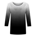 thumbnail image 3 of Hauts à Manches 3/4 pour Femmes Mode pour Femmes T-Shirt Ample Imprimé Blouse à Manches 3/4 Col Rond Hauts Décontractés T-Shirts en Coton Femmes T-Shirts pour Femmes Mode T-Shirts à Manches 3/4 pour Femmes, 3 of 5