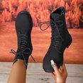 thumbnail image 2 of Black Ankle Boots For Ladies Side Zipper Round Toe Low Heel Fall Winter Short Boots Comfortable For Daily Wear And Casual Occasions Size 41, 2 of 9