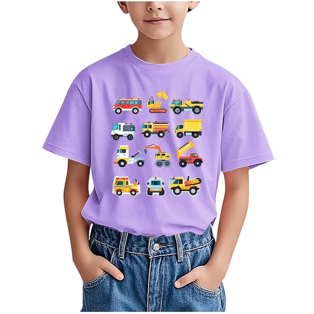 WRKEKC T-Shirts d'Été pour Garçons, T-Shirts Décontractés pour Garçons, T-Shirts Polyvalents Décontractés à Manches Courtes pour Enfants avec Motif Imprimé et Col Rond