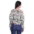 thumbnail image 4 of Moomaya Plus Size Cold Shoulder Top Printed Ladies Tops Blouses Women Party Tops, 4 of 4