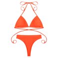 thumbnail image 3 of EGNMCR Bikini Set Women With Chest Pad Without Underwire Long Sleeve Mesh Three Piece Set Swimsuit, 3 of 6