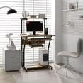 thumbnail image 2 of HOMCOM 32" Computer Desk Mobile Home Office Desk with Keyboard Tray Shelf, 2 of 10