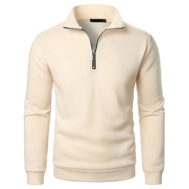 LOVZFMLL Polo Shirts for Men, Casual Solid Standing Collar Quarter-Zip, Everyday Versatile for Golf, V-Neck Relaxed Fit Pullover Fall Clothes