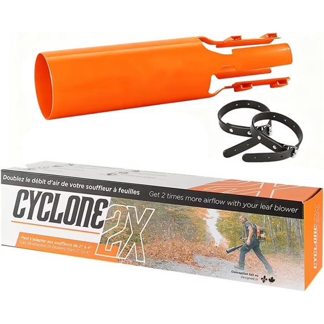 Leaf Blower Air Booster, Air Flow Booster for Blower, Turbo Nozzle Extension Boosts Speed & Power for Yard, Lawn, and Driveway Cleanup (Black),Orange