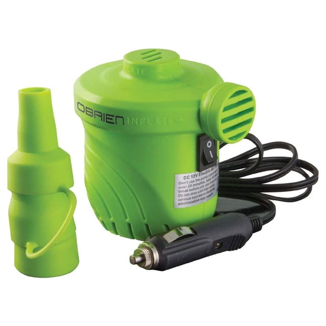 O'Brien 12 Volt Electric Inflator & Deflator Pump, 3 Nozzles & 6 Foot Cord
