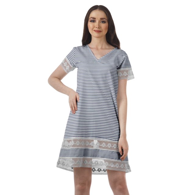 Moomaya Tenues d'Été Coton Flex Imprimées Robes Courtes pour Femmes Tenue Décontractée