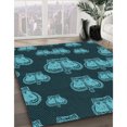 thumbnail image 3 of Ahgly Company Tapis de Zone Carré Lavable en Machine, Turquoise Foncé Vert, 6 Pieds Carré, 3 of 7
