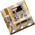 thumbnail image 2 of Becaristey Long Stand Metal Candle Tea Light Holder Vase Flower Candlestick Silver L 1Set, 2 of 6