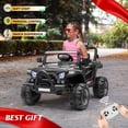 thumbnail image 2 of VOLTZ TOYS Jeep with Angry Face Grill 12V Kids Ride On Car Toy with Open Doors, Realistic Lights and Remote Control - Black, 2 of 6