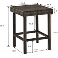 thumbnail image 3 of Pemberly Row Tabouret de Comptoir de Patio en Osier - Ensemble de 2, Brun, 3 of 3