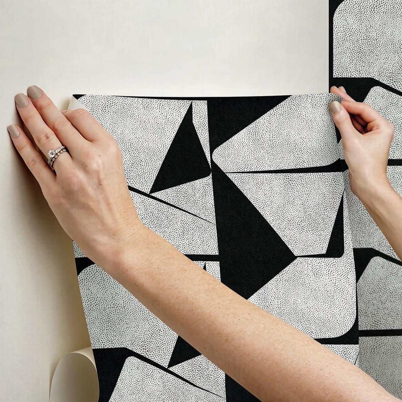 Roommates Studio Black Caden Peel and Stick Wallpaper 30.75 Sq. ft