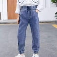 thumbnail image 2 of Birdeem Spring and Summer Cute Print Girls Pocket Elastic Waist Comfy Full Length Pants Jeans, 2 of 12