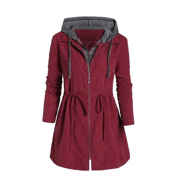 drppepioner Mode Femmes Fermeture Éclair Patchwork Hiver Braguette à Capuche Espace Plus Épais Manteau en Coton