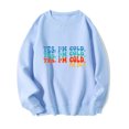 thumbnail image 1 of Chandails à Capuchon de Mode pour Femmes 2023 Mode Femme Imprimé Col Rond Manches Longues Chandails en Molleton Sans Capuche T-Shirt Hauts Amples Blouse 50 % de Rabais Liquidation Costumes Halloween/noël, 1 of 2