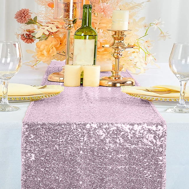 TopLLC Home Decor, Room Decor, Wall Decor Table Flag Glitter Wedding Glitter Table Flag For Wedding Parties 12x71 Inches In A Variety Of Colors Polyester table flag