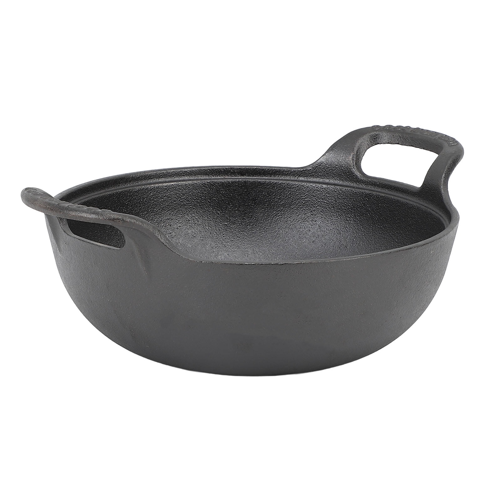 Cast Iron Wok, Large Stir Fry Pan with Wooden Lid for Electric Stove Top, Induction, 14 Inch Flat Bottom Practical Wok for Cooking, Suitable for All Cooktops