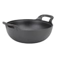 thumbnail image 1 of Cast Iron Wok, Large Stir Fry Pan with Wooden Lid for Electric Stove Top, Induction, 14 Inch Flat Bottom Practical Wok for Cooking, Suitable for All Cooktops, 1 of 7