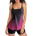 thumbnail image 1 of Women‘s Strappy Tankini Set Vintage Tropical Prints Tankini Top with Bikini Bottom Two Piece Bathing Suits, 1 of 8