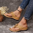 thumbnail image 3 of Sandales de Plage Orthopédiques à Fleurs pour Femmes, Style Bohème, à Plateforme Compensée, Sandales à Enfiler pour Robe, Plage, Été, Marche, 3 of 6