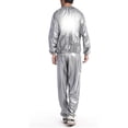 thumbnail image 2 of fastboy Combinaison de Sauna pour Salon à Domicile Spa Course Exercice Mise en Forme Veste de Survêtement Réutilisable Lavable Combinaisons de Sport en PVC Argent TG, 2 of 6