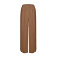 thumbnail image 4 of Diufon Wide Leg Pants for Women Button Down Cotton Linen Straight Pants Casual Solid Color Side Split Trousers, 4 of 5