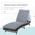 thumbnail image 4 of Outsunny Outdoor Rattan Chaise Lounge Chair with Adjustable Back Gray, 4 of 9