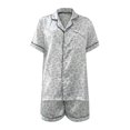 thumbnail image 4 of Kcodviy Ensemble de Peignoir d'Intérieur en Satin Imprimé pour Femmes à Manches Courtes avec Col à Revers Ensemble de Pyjama en Tricot de Soie pour Femmes comme Pyjamas Femmes Confortable Pyjamas pour Femmes Costume Multicolore, 4 of 7