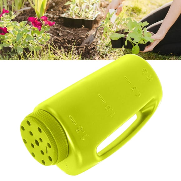 Épandeur Portatif de 2,0 L 70 Oz, Épandeur Portatif pour Graines d'Herbe à Trous Réglables pour l'Épandage de Culture, Sel, Pot de Semis avec 2 Couvercles