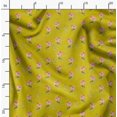 thumbnail image 2 of Soimoi Yellow Georgette Viscose Fabric Leaf Floral Decor Fabric Printed Yard 44 Inch Wide, 2 of 6